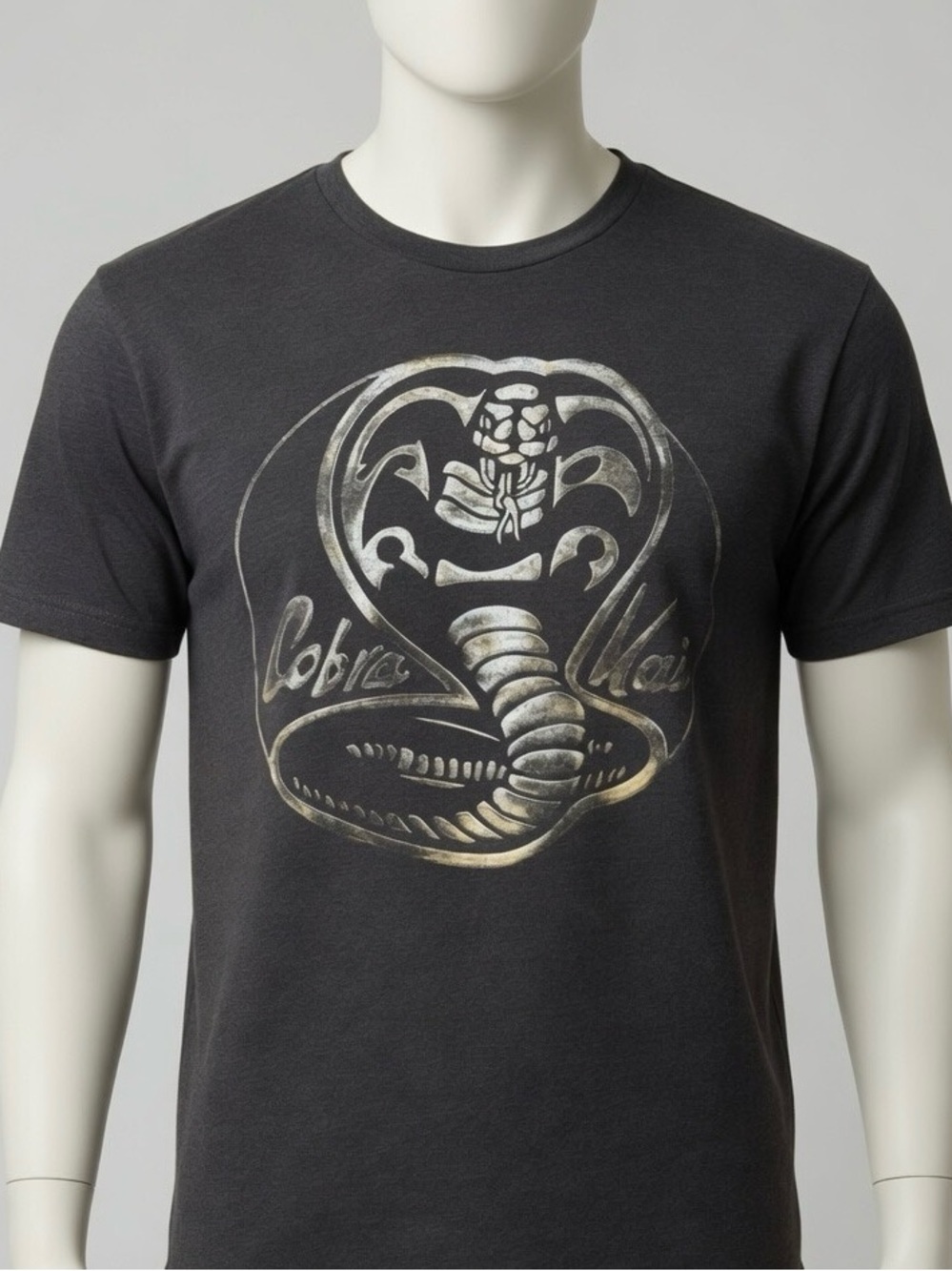 Men's Cobra Kai Snake Logo Black T-Shirt by Fifth Sun Large